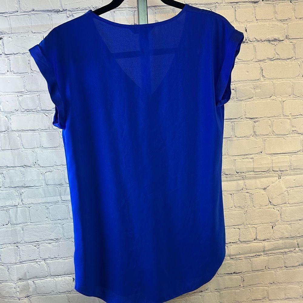 Express Women's Royal Blue V-Neck Blouse Sz Small - Picture 5 of 5